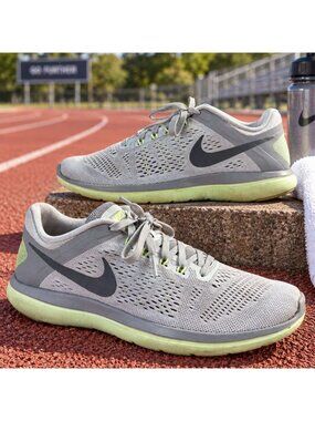 Nike Flex 2016 Gray Green Running Shoe Women's Size 8.5 (830751-011) Sneakers